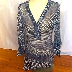 Blue patterned blouse